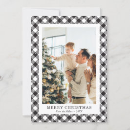 Cartes Pour Fêtes Annuelles Photo de neige en noir et blanc Joyeux Noël