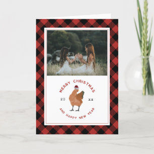 Cartes Pour Fêtes Annuelles Photo de Noël à carreaux buffalo de poulet