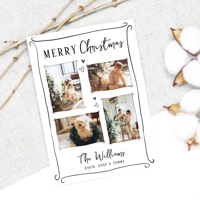 Cartes Pour Fêtes Annuelles Photo de Noël à la main branchée (Créateur téléchargé)