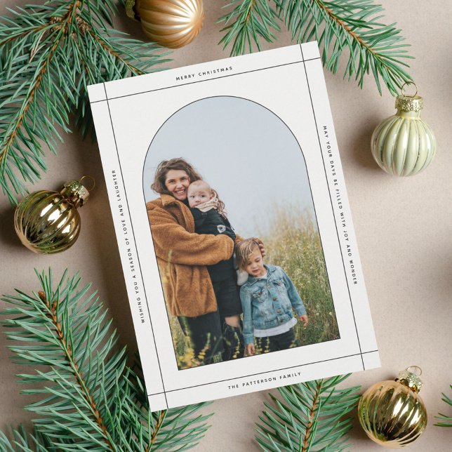Cartes Pour Fêtes Annuelles Photo de Noël Arché Minimale (Créateur téléchargé)