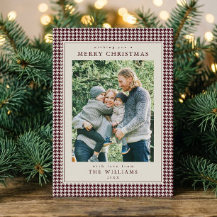 Cartes Pour Fêtes Annuelles Photo de Noël au pied-de-poule bourguignon