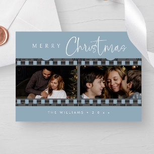 Cartes Pour Fêtes Annuelles Photo de Noël bleu azur enchanteur