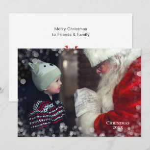 Cartes Pour Fêtes Annuelles Photo de Noël Bokeh Overlay Card 2 Côté