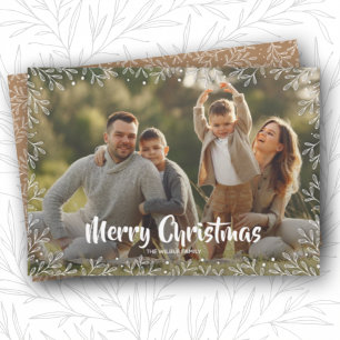 Cartes Pour Fêtes Annuelles Photo de Noël botanique blanche