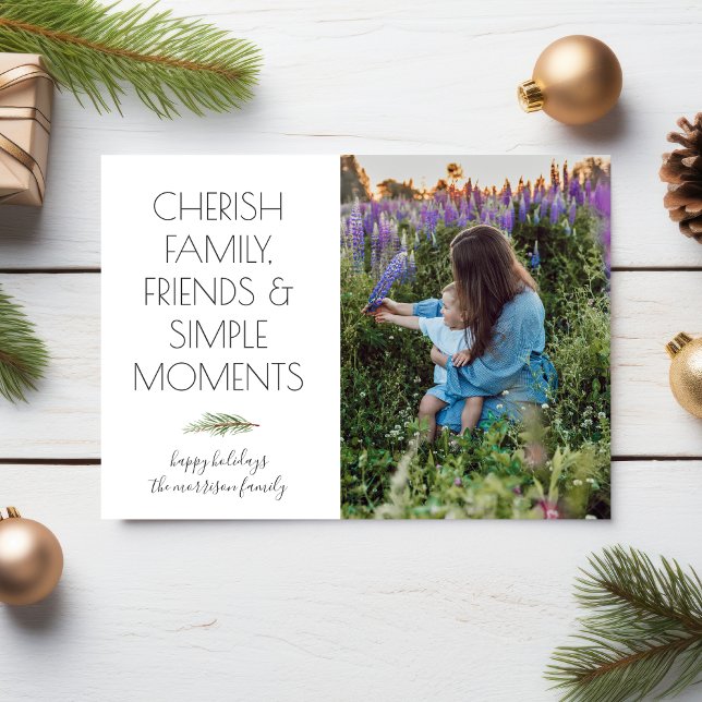 Cartes Pour Fêtes Annuelles Photo de Noël Cherish Famille Amis Vos Mots (Créateur téléchargé)