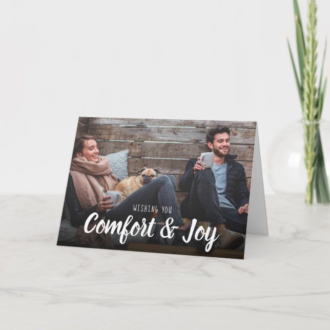 Cartes Pour Fêtes Annuelles Photo de Noël Comfort Joy (Devant)