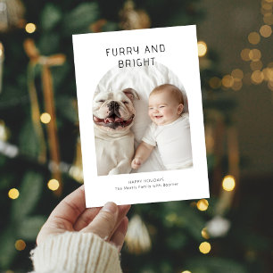 Cartes Pour Fêtes Annuelles Photo de Noël de bébé et de chien