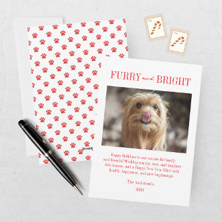Cartes Pour Fêtes Annuelles Photo de Noël de chien de compagnie duveteux et lu