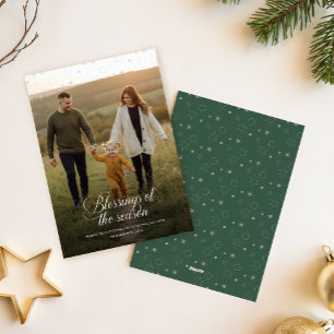 Cartes Pour Fêtes Annuelles Photo de Noël de famille chrétienne religieuse élé