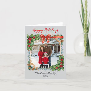 Cartes Pour Fêtes Annuelles Photo de Noël de famille classique traditionnelle