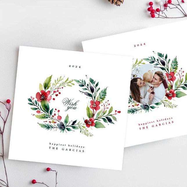 Cartes Pour Fêtes Annuelles Photo de Noël de la couronne (Créateur téléchargé)