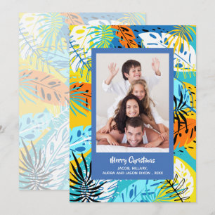 Cartes Pour Fêtes Annuelles Photo de Noël de la verdure tropicale
