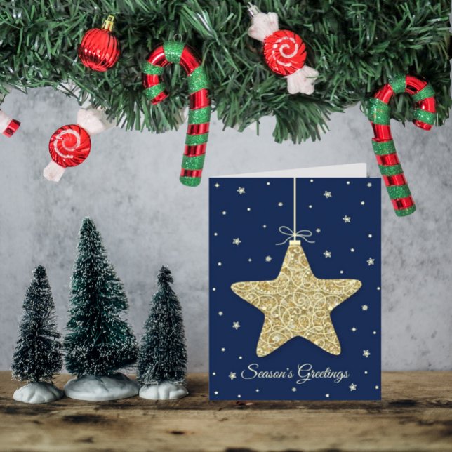 Cartes Pour Fêtes Annuelles Photo de Noël de l'ornement moderne Star (Créateur téléchargé)