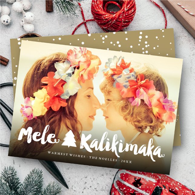 Cartes Pour Fêtes Annuelles Photo de Noël de Mele Kalikimaka (Créateur téléchargé)