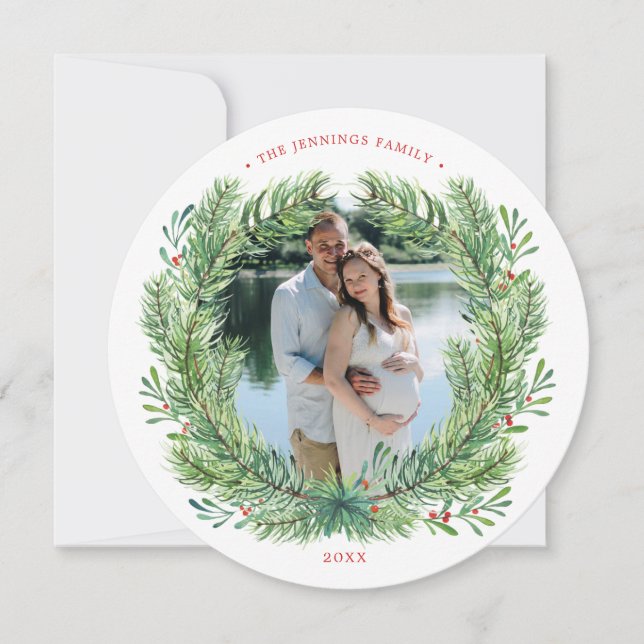 Cartes Pour Fêtes Annuelles Photo de Noël d'hiver (Devant)