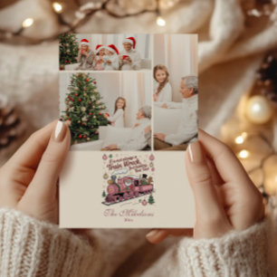 Cartes Pour Fêtes Annuelles Photo de Noël drôle de train de Noël accidenté