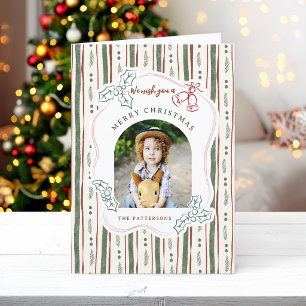 Cartes Pour Fêtes Annuelles Photo de Noël drôle et fantaisiste avec des bandes