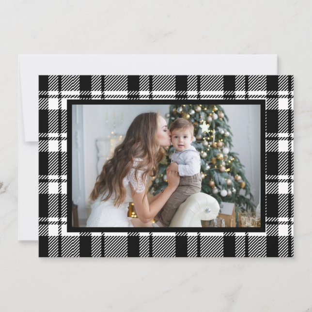 Cartes Pour Fêtes Annuelles Photo de Noël du Buffalo blanc (Devant)