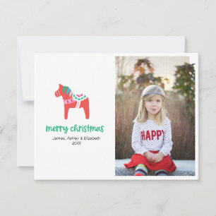 Cartes Pour Fêtes Annuelles Photo de Noël du Cheval de Dala