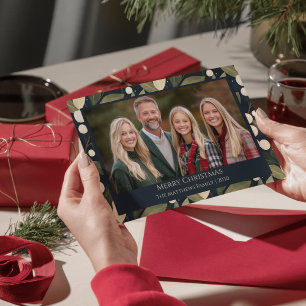 Cartes Pour Fêtes Annuelles Photo de Noël Elegant Snowberry