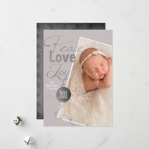 Cartes Pour Fêtes Annuelles Photo de Noël élégante Peace Love Joy