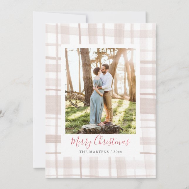 Cartes Pour Fêtes Annuelles Photo de Noël en flanelle cosy (Devant)