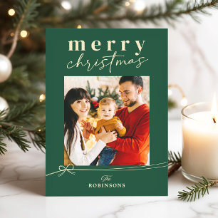 Cartes Pour Fêtes Annuelles Photo de Noël familial esthétique et cosy Evergree
