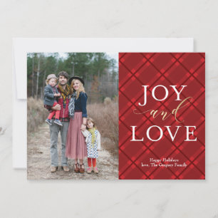 Cartes Pour Fêtes Annuelles Photo de Noël Faux Foil Parfaitement Plaid