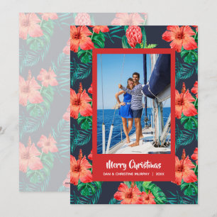 Cartes Pour Fêtes Annuelles Photo de Noël florale tropicale