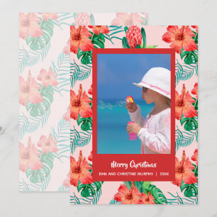 Cartes Pour Fêtes Annuelles Photo de Noël florale tropicale