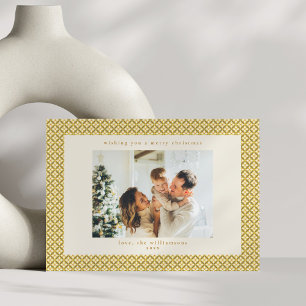 Cartes Pour Fêtes Annuelles Photo de Noël folklorique jaune moutarde vintage 