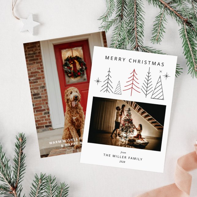 Cartes Pour Fêtes Annuelles Photo de Noël géométrique moderne (Family Photo Christmas Card)