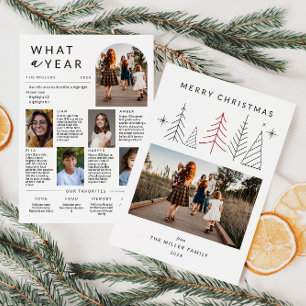 Cartes Pour Fêtes Annuelles Photo de Noël Géométrique moderne Année d'examen