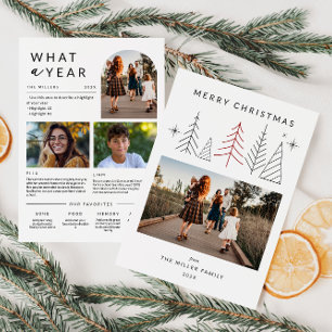 Cartes Pour Fêtes Annuelles Photo de Noël Géométrique moderne Année d'examen