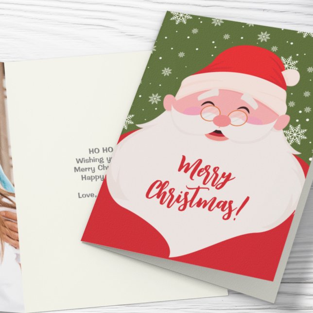 Cartes Pour Fêtes Annuelles Photo de Noël graphique de Cute Père Noël (Créateur téléchargé)