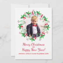 Photo de Noël Holly Aquarelle Wreath