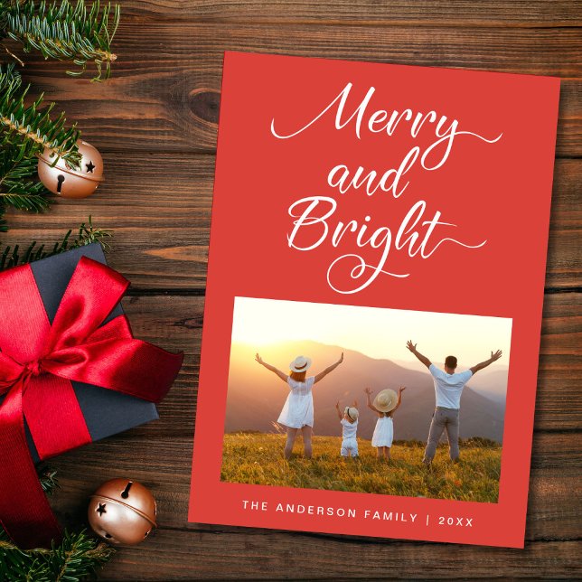 Cartes Pour Fêtes Annuelles Photo de Noël Joyeux et Lumineux (Créateur téléchargé)