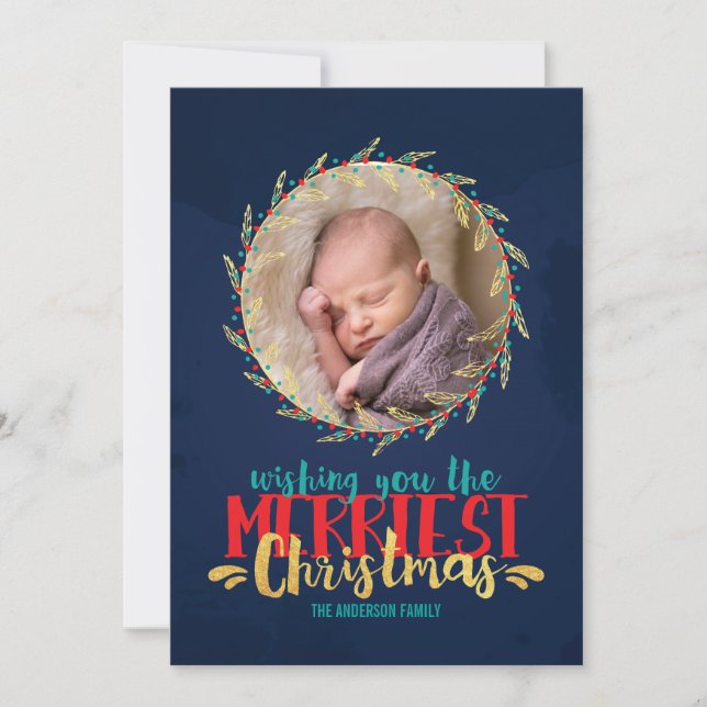 Cartes Pour Fêtes Annuelles Photo de Noël la plus belle (Devant)