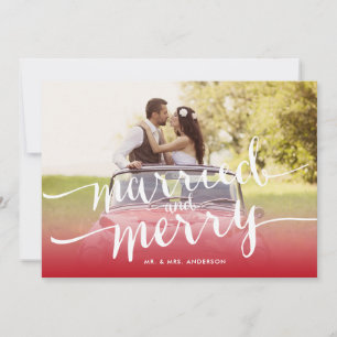 Cartes Pour Fêtes Annuelles Photo de Noël Marié et Joyeux