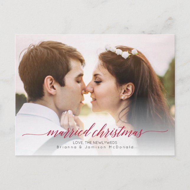 Cartes Pour Fêtes Annuelles Photo de Noël mariée (Devant)