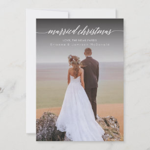 Cartes Pour Fêtes Annuelles Photo de Noël mariée   Blanc