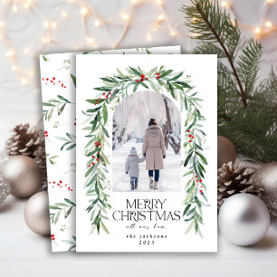 Cartes Pour Fêtes Annuelles Photo de Noël Mistletoe Rustic Holiday Card