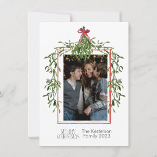Cartes Pour Fêtes Annuelles Photo de Noël Mistletoe Trellis