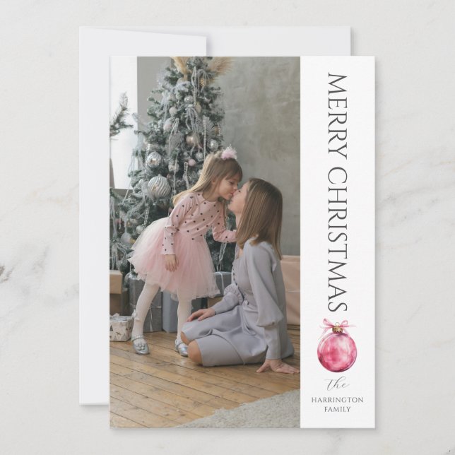 Cartes Pour Fêtes Annuelles Photo de Noël moderne classique (Devant)