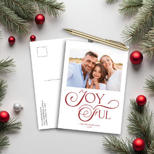 Cartes Pour Fêtes Annuelles Photo de Noël moderne Rouge Joyeux