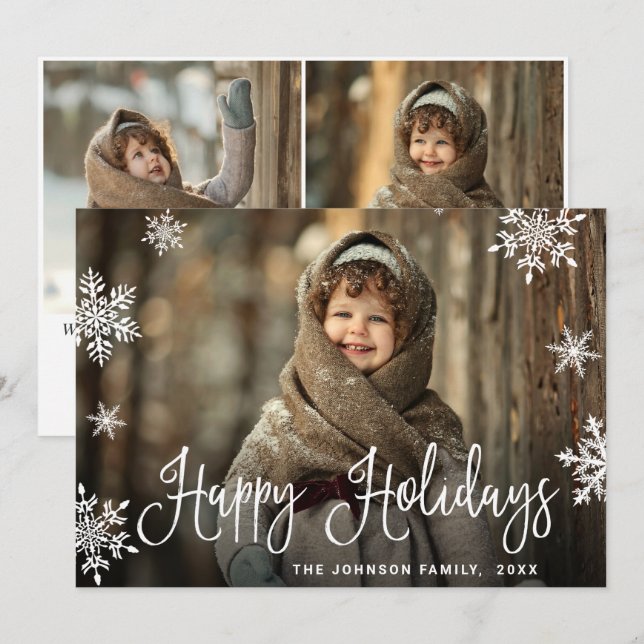 Cartes Pour Fêtes Annuelles PHOTO de Noël moderne Salutation (Devant / Derrière)