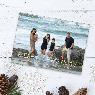 Cartes Pour Fêtes Annuelles Photo de Noël moderne subtil lumières de vacances