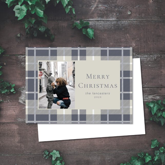 Cartes Pour Fêtes Annuelles Photo de Noël Monnaie bleue Dusty (Créateur téléchargé)