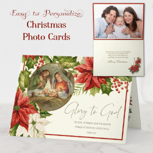 Cartes Pour Fêtes Annuelles Photo de Noël Nativité Jésus Mary Joseph