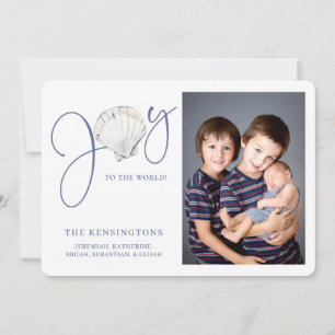 Cartes Pour Fêtes Annuelles Photo de Noël Nautique moderne Joie de Noël